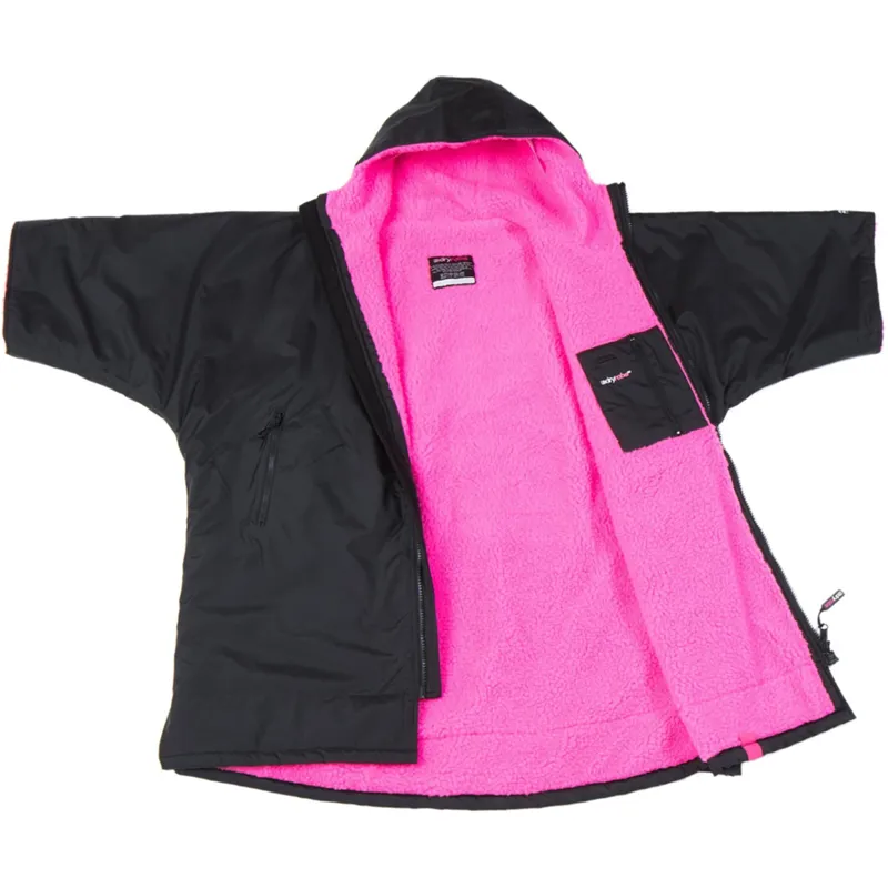 Dryrobe Kids Advance Short Sleeve Change Robe 5-9 yrs V3 Black/Pink